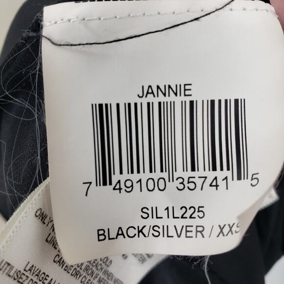 BCBGMaxAzria Silk Chiffon Drape Open Back Sequined Tank Top - Picture 6 of 6